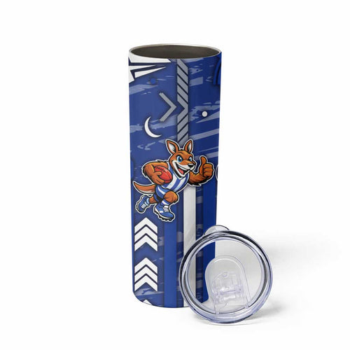 North Melbourne Kangaroos Skinny Tumbler Mascot Cartoon Football Illustration Style