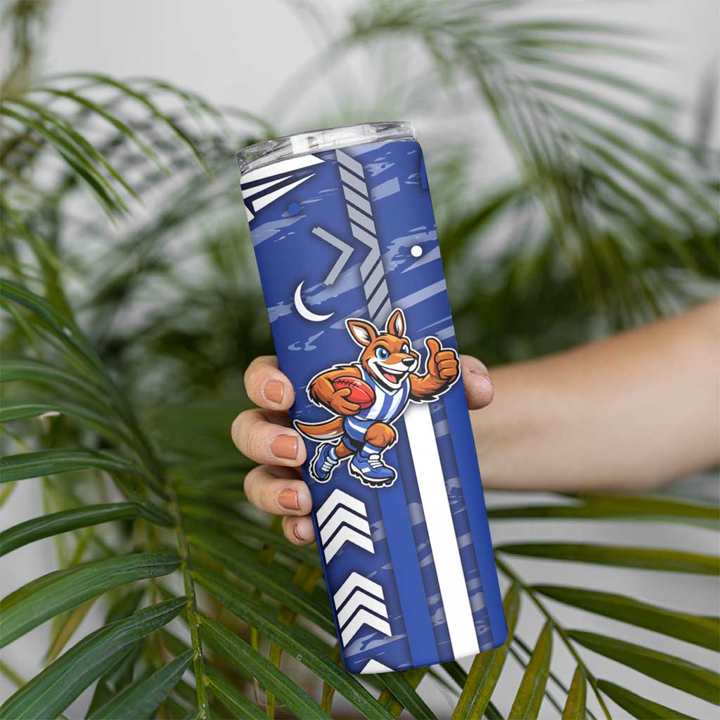 North Melbourne Kangaroos Skinny Tumbler Mascot Cartoon Football Illustration Style