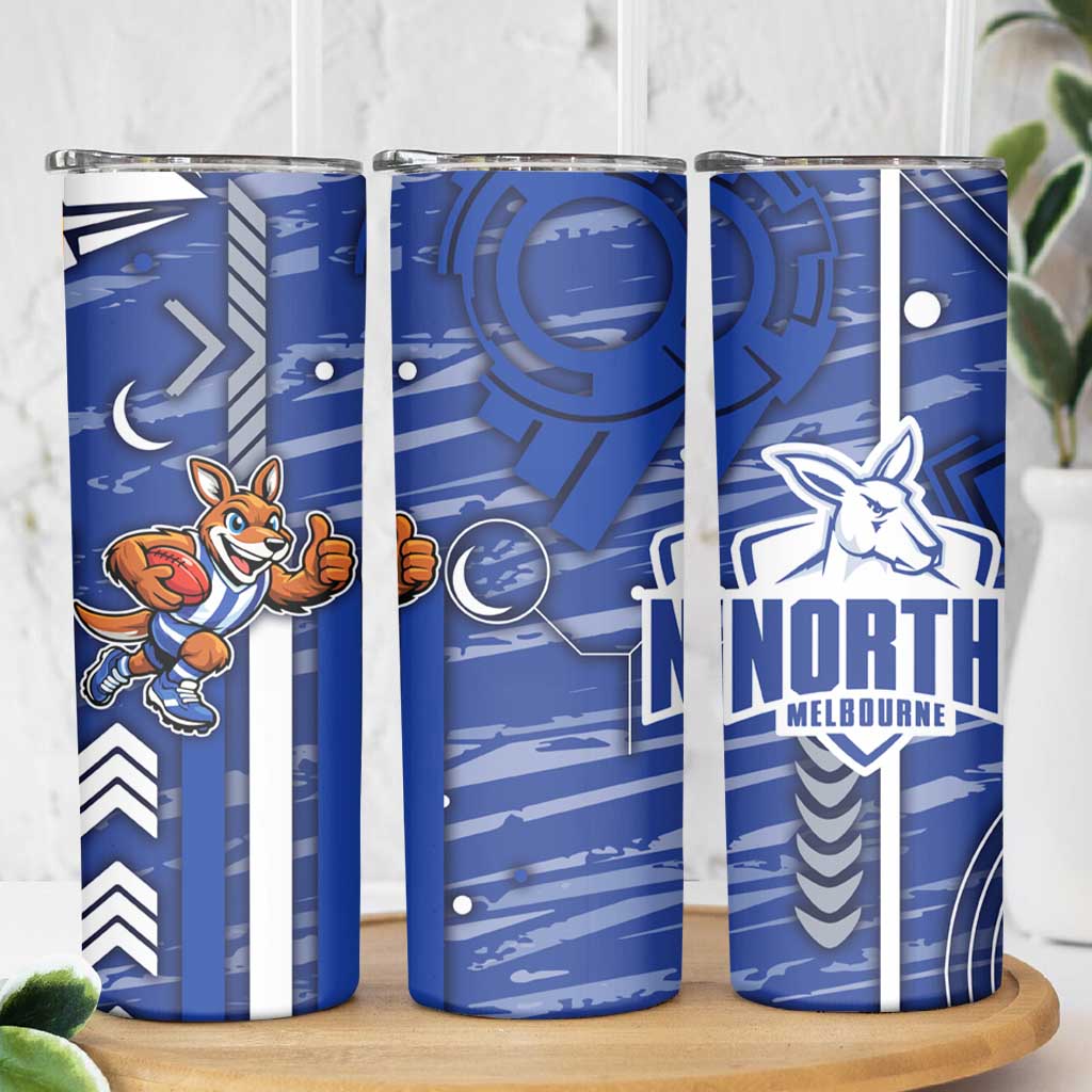North Melbourne Kangaroos Skinny Tumbler Mascot Cartoon Football Illustration Style