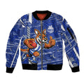 North Melbourne Kangaroos Sleeve Zip Bomber Jacket Mascot Cartoon Football Illustration Style