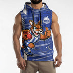 North Melbourne Kangaroos Sleeveless Hoodie Mascot Cartoon Football Illustration Style