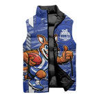 North Melbourne Kangaroos Sleeveless Puffer Jacket Mascot Cartoon Football Illustration Style