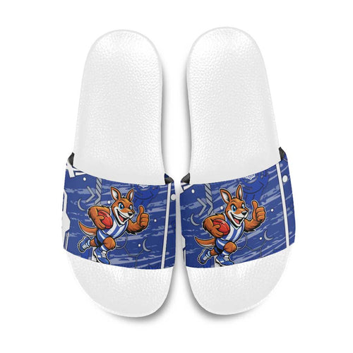 North Melbourne Kangaroos Slide Sandals Mascot Cartoon Football Illustration Style