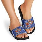 North Melbourne Kangaroos Slide Sandals Mascot Cartoon Football Illustration Style