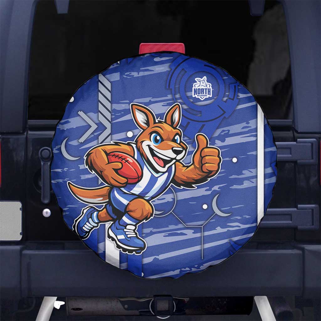 North Melbourne Kangaroos Spare Tire Cover Mascot Cartoon Football Illustration Style