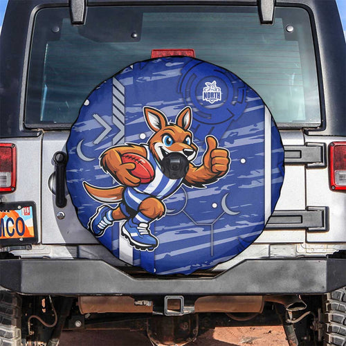 North Melbourne Kangaroos Spare Tire Cover Mascot Cartoon Football Illustration Style