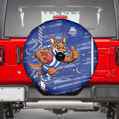 North Melbourne Kangaroos Spare Tire Cover Mascot Cartoon Football Illustration Style