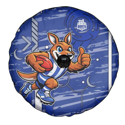 North Melbourne Kangaroos Spare Tire Cover Mascot Cartoon Football Illustration Style