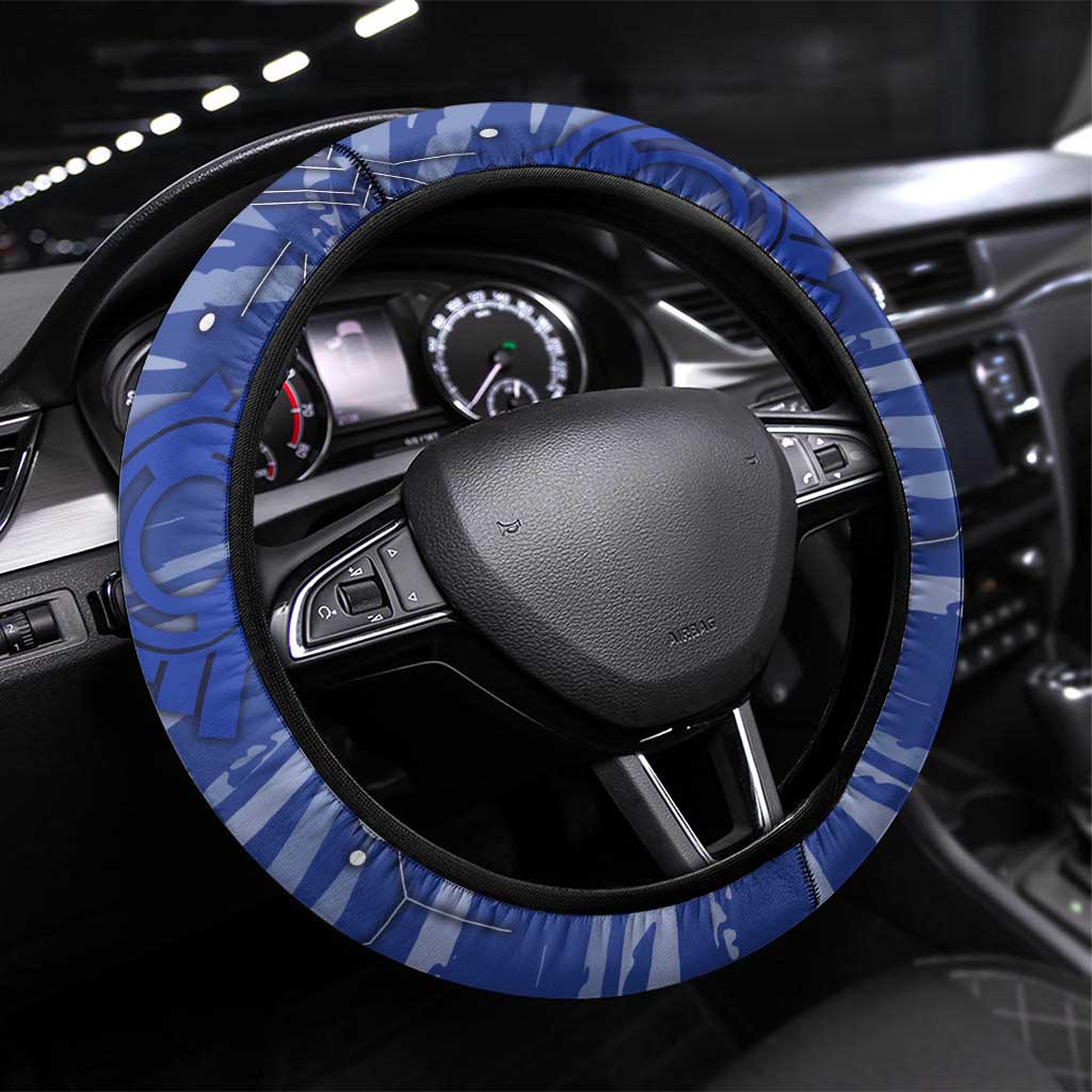 North Melbourne Kangaroos Steering Wheel Cover Mascot Cartoon Football Illustration Style