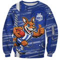 North Melbourne Kangaroos Sweatshirt Mascot Cartoon Football Illustration Style