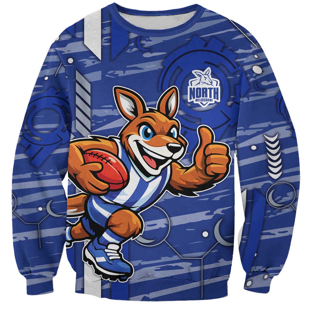 North Melbourne Kangaroos Sweatshirt Mascot Cartoon Football Illustration Style