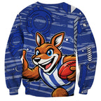 North Melbourne Kangaroos Sweatshirt Mascot Cartoon Football Illustration Style