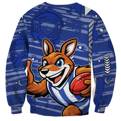 North Melbourne Kangaroos Sweatshirt Mascot Cartoon Football Illustration Style