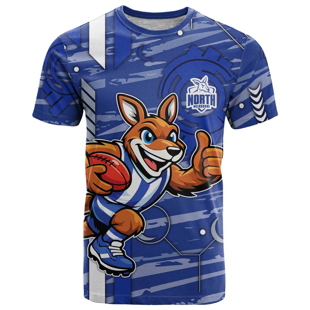 North Melbourne Kangaroos T Shirt Mascot Cartoon Football Illustration Style