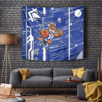 North Melbourne Kangaroos Tapestry Mascot Cartoon Football Illustration Style