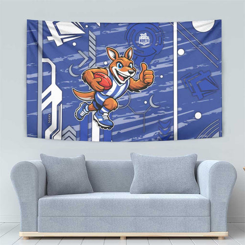 North Melbourne Kangaroos Tapestry Mascot Cartoon Football Illustration Style