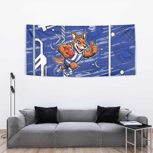 North Melbourne Kangaroos Tapestry Mascot Cartoon Football Illustration Style