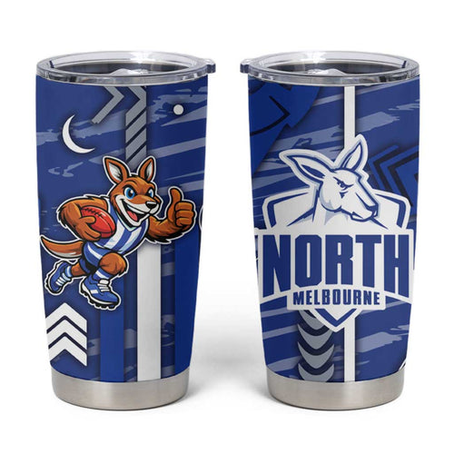 North Melbourne Kangaroos Tumbler Cup Mascot Cartoon Football Illustration Style