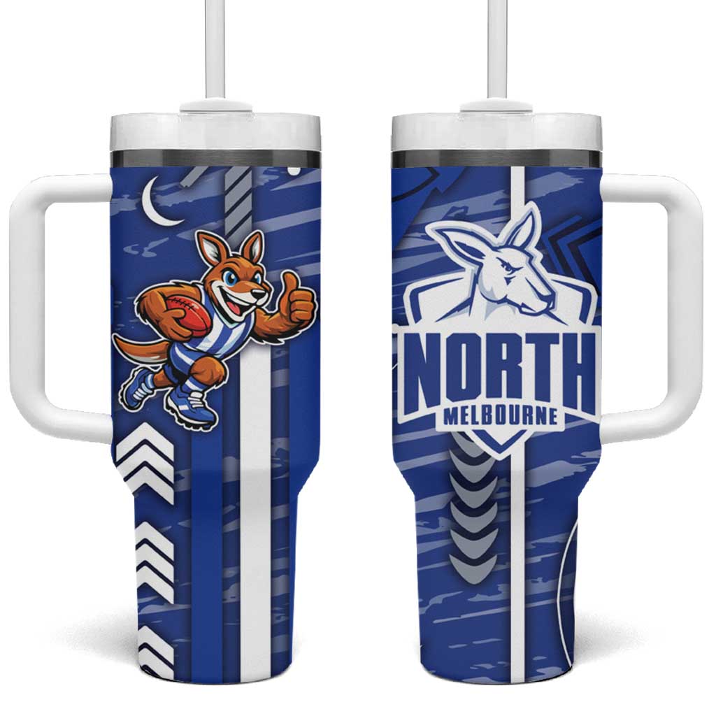 North Melbourne Kangaroos Tumbler With Handle Mascot Cartoon Football Illustration Style