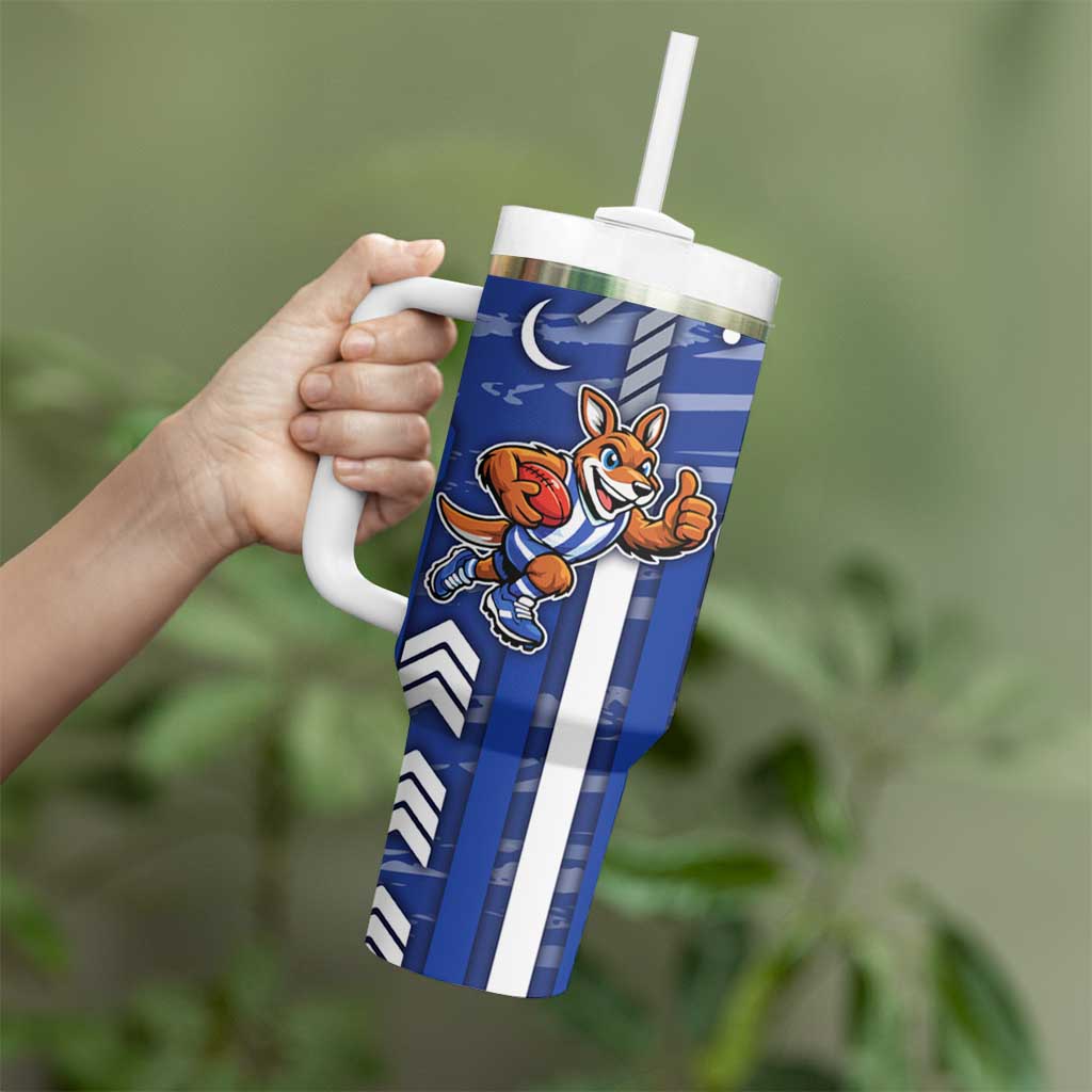North Melbourne Kangaroos Tumbler With Handle Mascot Cartoon Football Illustration Style