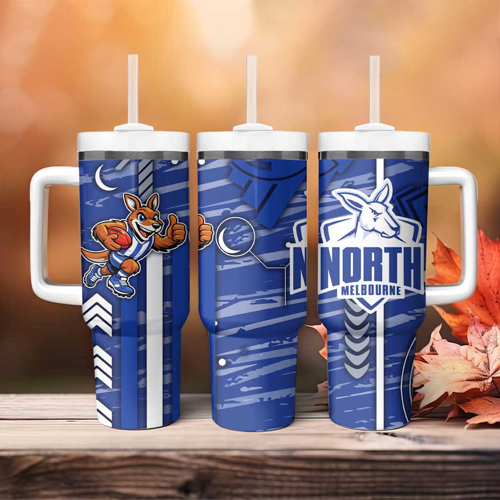 North Melbourne Kangaroos Tumbler With Handle Mascot Cartoon Football Illustration Style