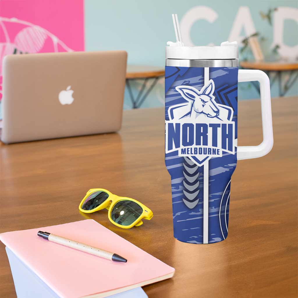 North Melbourne Kangaroos Tumbler With Handle Mascot Cartoon Football Illustration Style