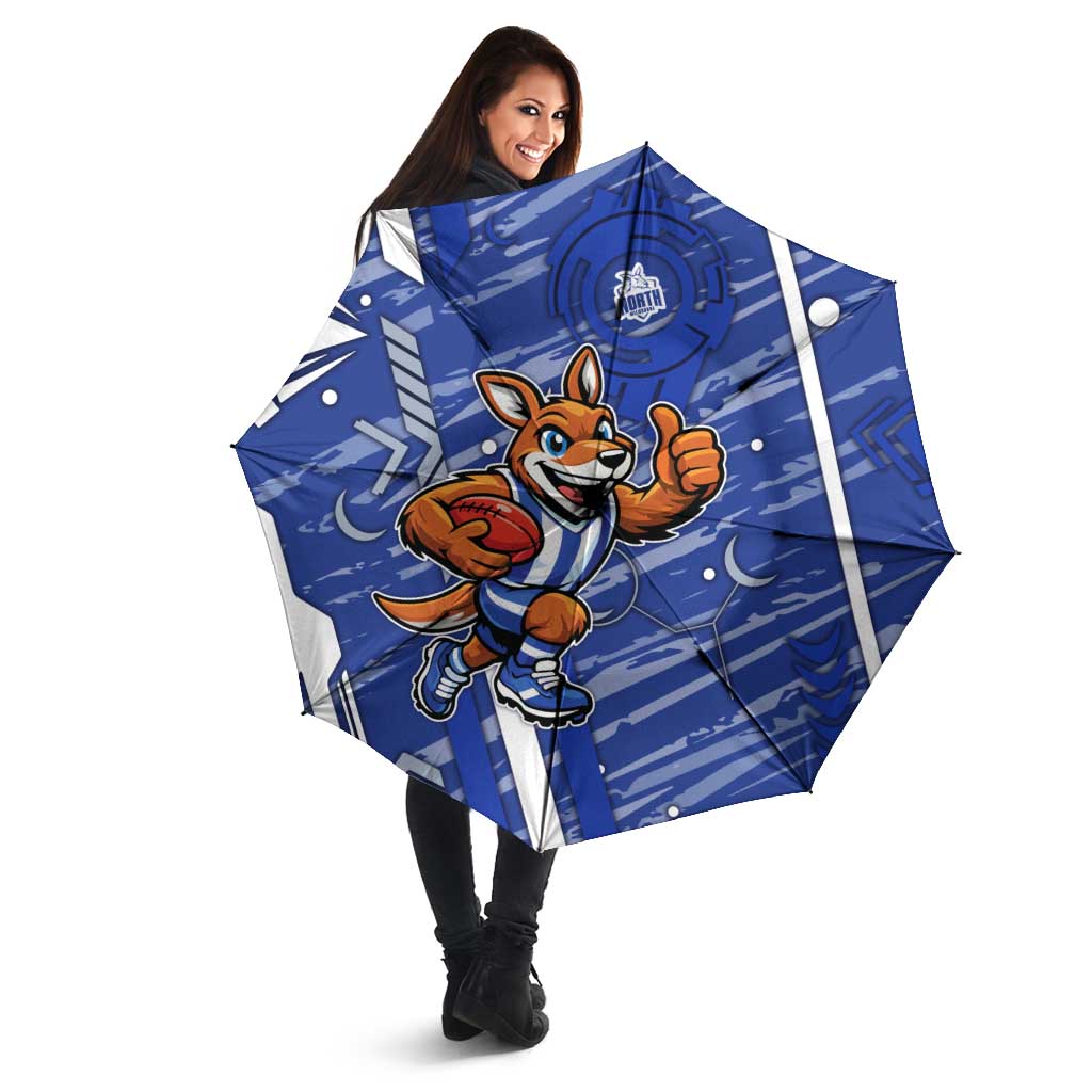 North Melbourne Kangaroos Umbrella Mascot Cartoon Football Illustration Style