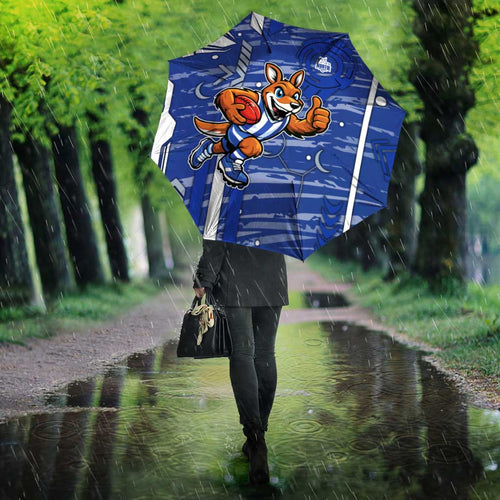 North Melbourne Kangaroos Umbrella Mascot Cartoon Football Illustration Style