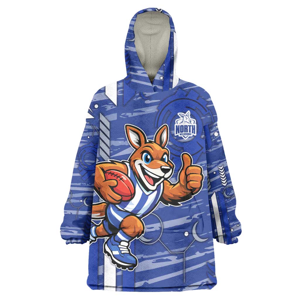 North Melbourne Kangaroos Wearable Blanket Hoodie Mascot Cartoon Football Illustration Style