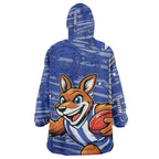 North Melbourne Kangaroos Wearable Blanket Hoodie Mascot Cartoon Football Illustration Style