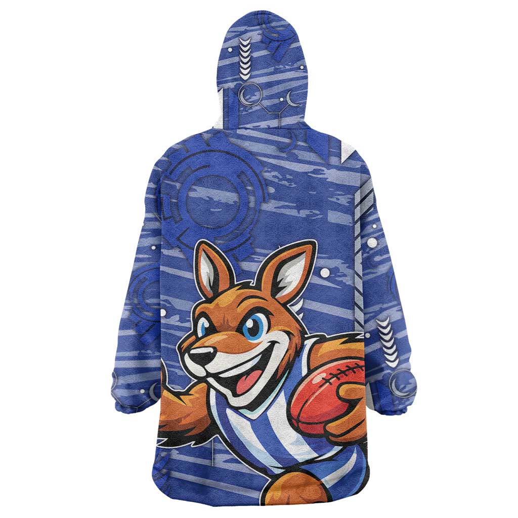 North Melbourne Kangaroos Wearable Blanket Hoodie Mascot Cartoon Football Illustration Style