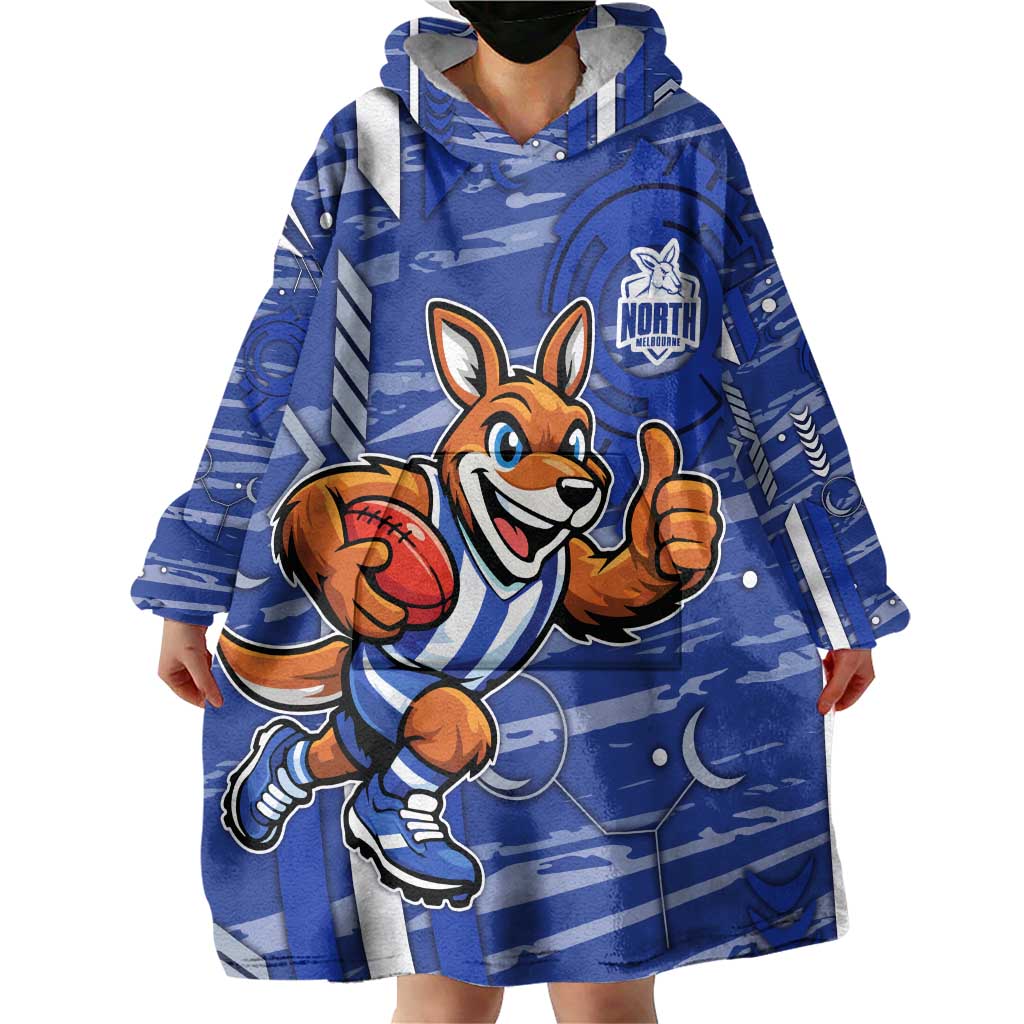North Melbourne Kangaroos Wearable Blanket Hoodie Mascot Cartoon Football Illustration Style