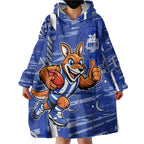 North Melbourne Kangaroos Wearable Blanket Hoodie Mascot Cartoon Football Illustration Style