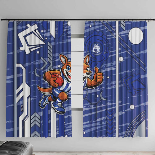North Melbourne Kangaroos Window Curtain Mascot Cartoon Football Illustration Style