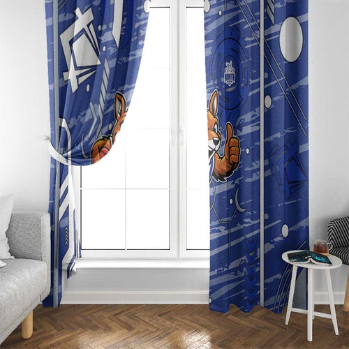 North Melbourne Kangaroos Window Curtain Mascot Cartoon Football Illustration Style
