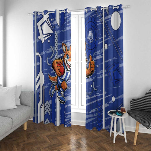 North Melbourne Kangaroos Window Curtain Mascot Cartoon Football Illustration Style