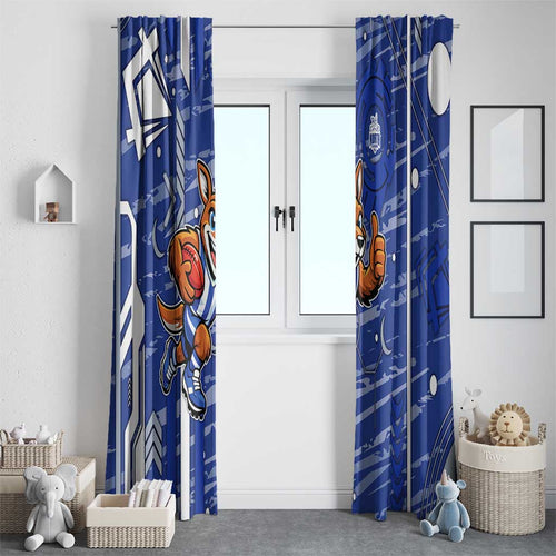 North Melbourne Kangaroos Window Curtain Mascot Cartoon Football Illustration Style