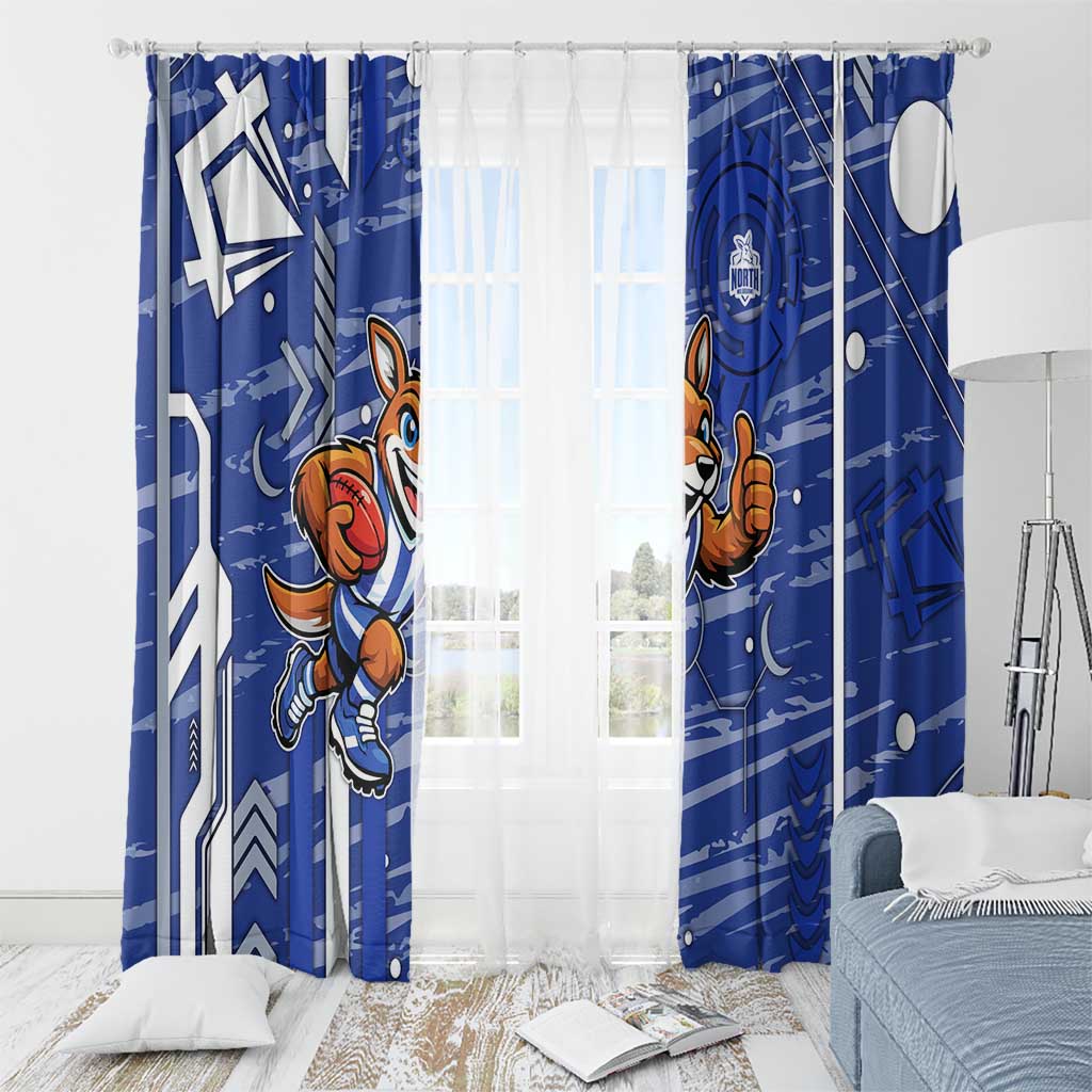 North Melbourne Kangaroos Window Curtain Mascot Cartoon Football Illustration Style