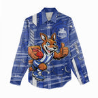 North Melbourne Kangaroos Women Casual Shirt Mascot Cartoon Football Illustration Style