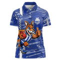 North Melbourne Kangaroos Women Polo Shirt Mascot Cartoon Football Illustration Style