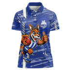 North Melbourne Kangaroos Women Polo Shirt Mascot Cartoon Football Illustration Style