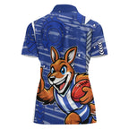 North Melbourne Kangaroos Women Polo Shirt Mascot Cartoon Football Illustration Style