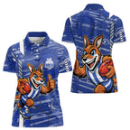 North Melbourne Kangaroos Women Polo Shirt Mascot Cartoon Football Illustration Style