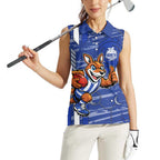 North Melbourne Kangaroos Women Sleeveless Polo Shirt Mascot Cartoon Football Illustration Style