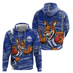 North Melbourne Kangaroos Zip Hoodie Mascot Cartoon Football Illustration Style