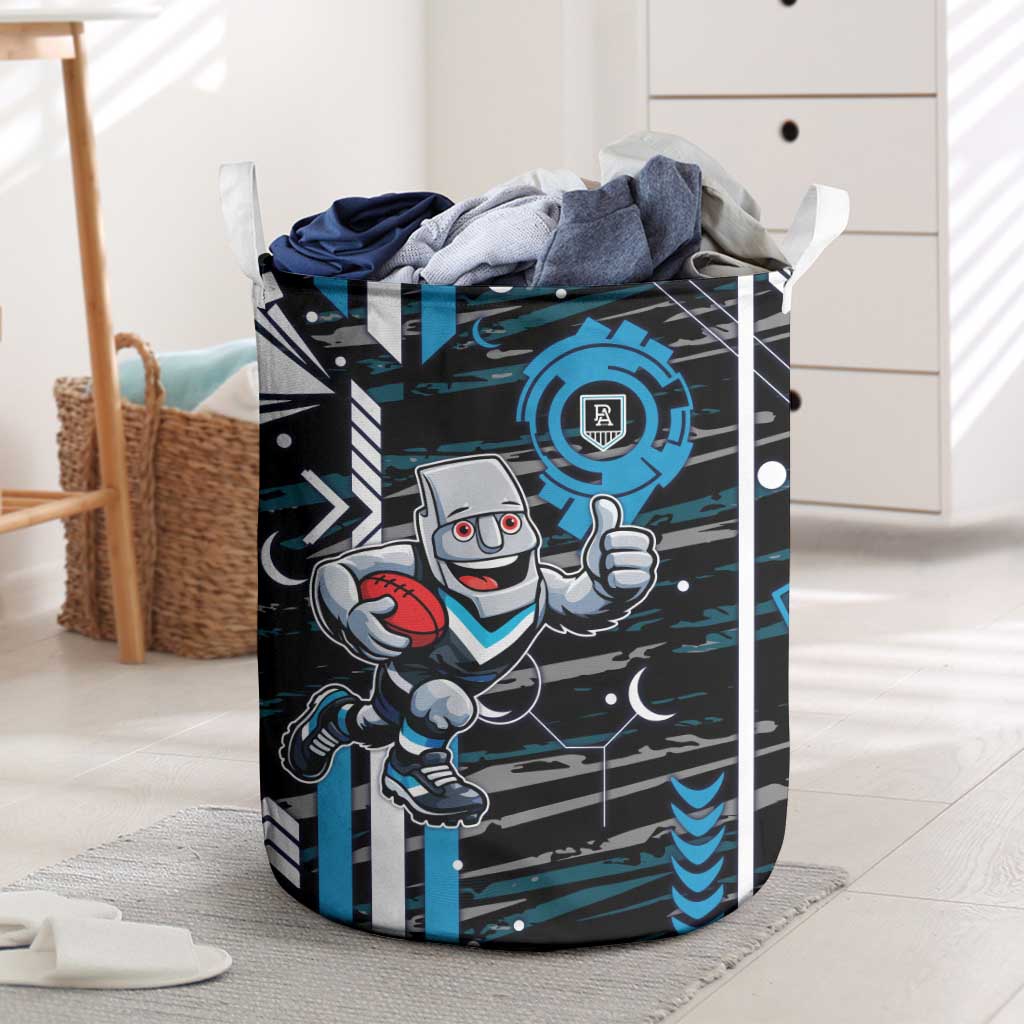 Port Adelaide Power Laundry Basket Mascot Cartoon Football Illustration Style