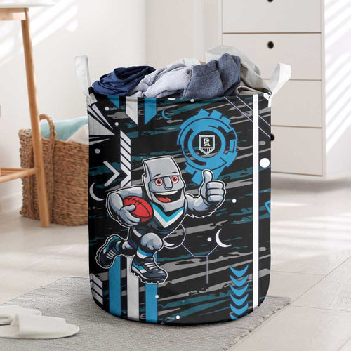 Port Adelaide Power Laundry Basket Mascot Cartoon Football Illustration Style