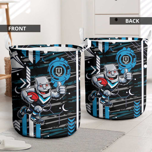 Port Adelaide Power Laundry Basket Mascot Cartoon Football Illustration Style