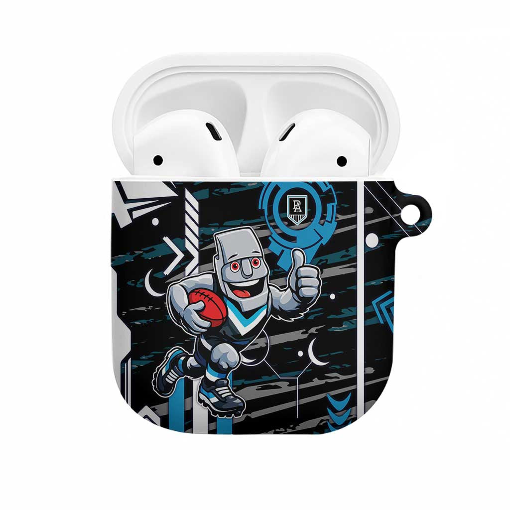 Port Adelaide Power AirPods Case Mascot Cartoon Football Illustration Style