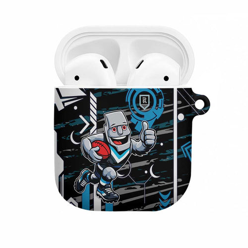 Port Adelaide Power AirPods Case Mascot Cartoon Football Illustration Style